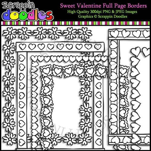 Sweet Valentine Full Page Borders