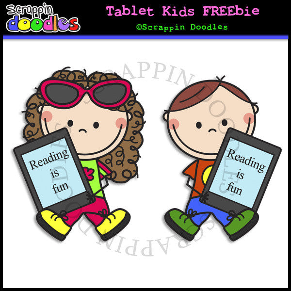 Tablet Kids Clip Art