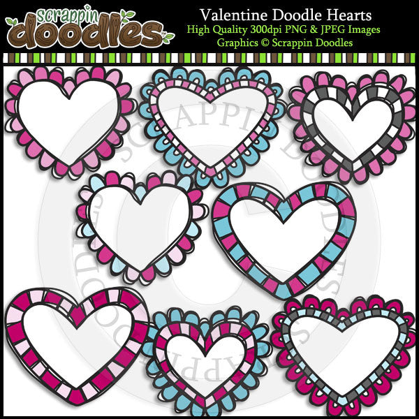 Valentine Doodles Hearts