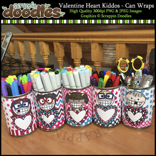 Valentine Heart Kiddos - Can Wraps