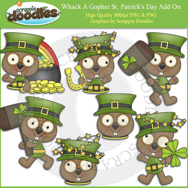 Whack A Gopher St. Patrick's Day Add On Clip Art Download