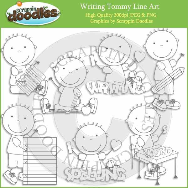 Writing Susie & Tommy Clip Art