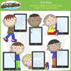 iPad Boys Clip Art kids holding iPad graphics