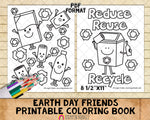 Earth Day Friends Coloring Book - Kids Coloring Pages - Printable PDF