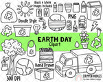 Earth Day Clipart - Earth Day Planner Doodles - Instant Download - Environmental Kids - Reduce Reuse Recycle Graphics - Eco Friendly ClipArt