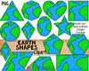 Earth Shapes ClipArt - Commercial Use 2D Shape Clip Art - Earth Day Shape Graphics - Hand Drawn PNG