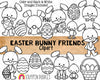 Easter Bunny Friends ClipArt - Commercial Use PNG 