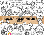 Easter Bunny Friends ClipArt - Commercial Use PNG 