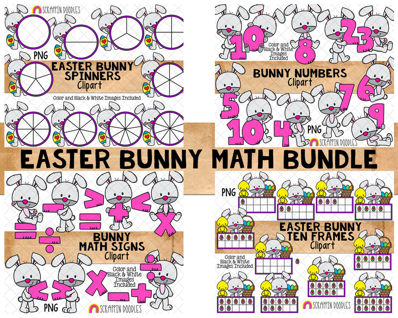 Easter Bunny Math Clip Art Bundle 2021