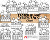 Easter Bunny Ten Frames ClipArt - Commercial Use PNG