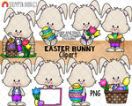 Easter Bunny ClipArt - Easter Eggs - Spring Rabbit Graphics - Easter Sublimation - Commercial Use - PNG