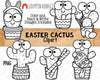 Easter Cactus ClipArt - Easter Eggs - Spring Cacti Graphics - Cactus Sublimation - Commercial Use - PNG