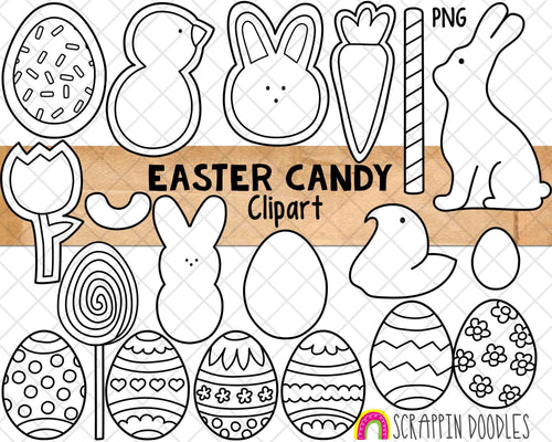 Easter Candy ClipArt - Decorated Eggs - Sprinkle Cookies - Chocolate Bunny - Commercial Use - PNG