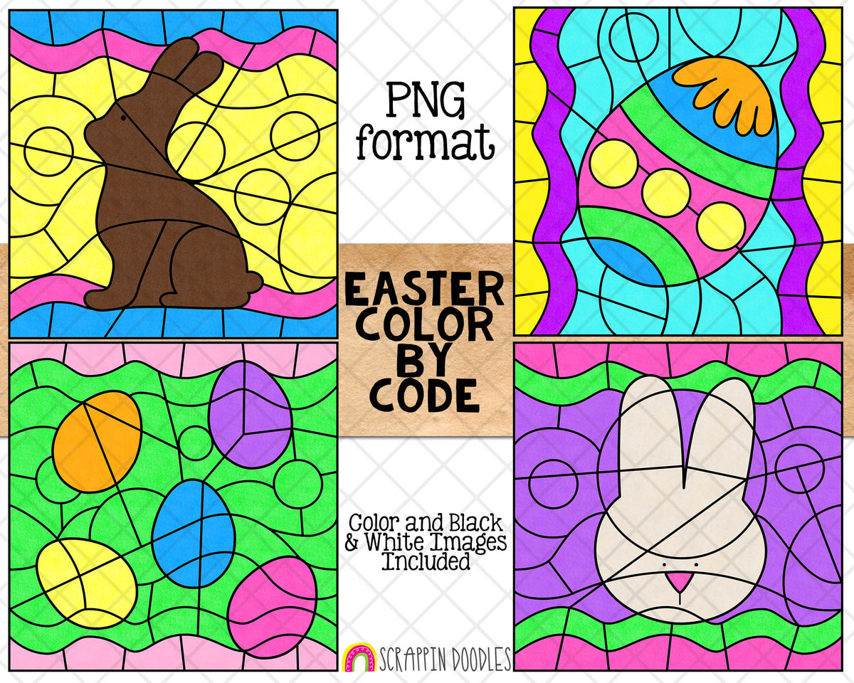 Easter Color By Code Templates