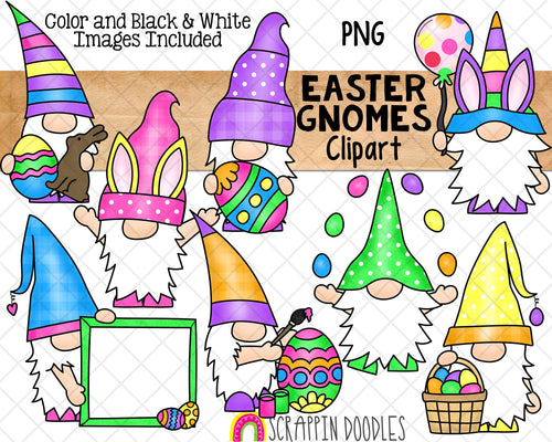 Easter Gnomes ClipArt- Easter Gnome Clip Art - Spring Garden Gnomes - Commercial Use - Gnome Sublimation - PNG