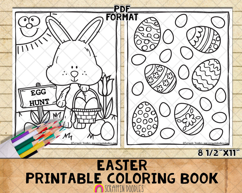 Easter Coloring Book - Kids Coloring Pages - Printable PDF