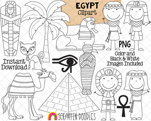 Egypt ClipArt - Egyptian Graphics - Pharaoh - Mummy Tomb - Pyramids - Camel - Commercial Use PNG