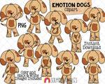 Emotion Dogs ClipArt - Feelings and Expressions Images - Emoji Dog - Commercial Use Allowed PNG Graphics