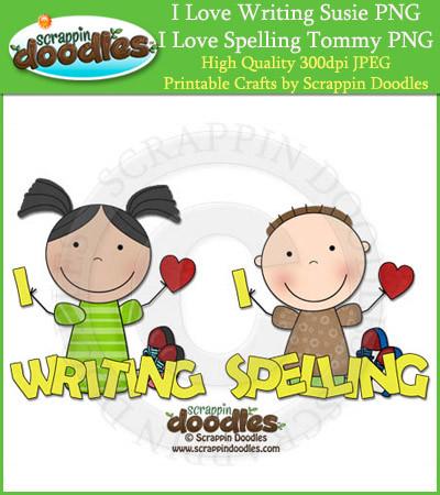 Writing Susie & Tommy Clip Art