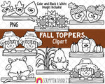 Fall Toppers ClipArt - Autumn Page Topper - Acorn Page Topper - Scarecrow Topper - Sunflower Toppers 