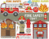 Fire Safety ClipArt - Fire Fighter Clipart - Firetruck Clipart - Smoke Alarm - Fire Drill - Extinguisher - Instant Download - Hand Drawn PNG