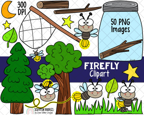 Firefly ClipArt - Hand Drawn Lightning Bug - Create an Insect Scene