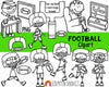 Football Clipart - Playing Football Clipart - Watching Football - Football Boys