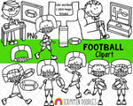 Football Clipart - Playing Football Clipart - Watching Football - Football Boys