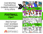 Football Clipart - Playing Football Clipart - Watching Football - Football Girls