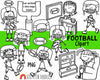 Football Clipart - Playing Football Clipart - Watching Football - Football Girls