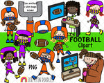 Football Clipart - Playing Football Clipart - Watching Football - Football Girls