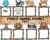 Forest Animal Frames ClipArt - Woodland Brown Bear - Moose - Raccoon - Fox - Commercial Use PNG