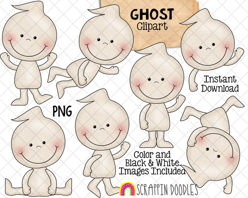 Ghost ClipArt - Ghosts PNG - Halloween Graphics - Commercial Use Sublimation Graphics - Included 1 ZIP file - 14 images - Transparent 300 DPI PNG images