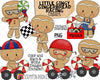 Gingerbread Cookie Clip Art - Little Gingy Racing Clipart - Christmas Cookies - Commercial Use PNG Sublimation