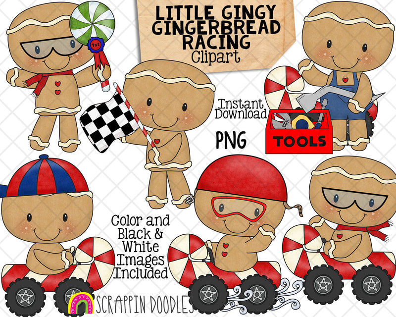 Little Gingy Gingerbread ClipArt Bundle - Commercial Use PNG