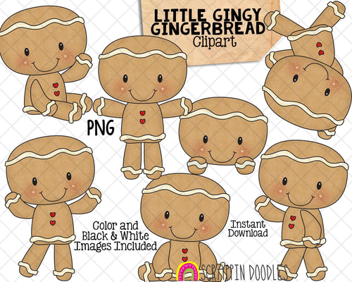 Little Gingy Gingerbread ClipArt Bundle - Commercial Use PNG