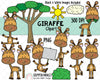 Giraffe ClipArt - Cute Giraffe Clipart - Baby Giraffe Nursery - Safari ClipArt - Giraffe Habitat - Graphics - Giraffes Posing 