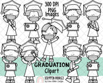 Graduation ClipArt - Graduate Boys - Graduation Boy - Boys Wearing Masks - Graduation Kids in Masks - Sublimation Graphics - Hand Drawn PNG