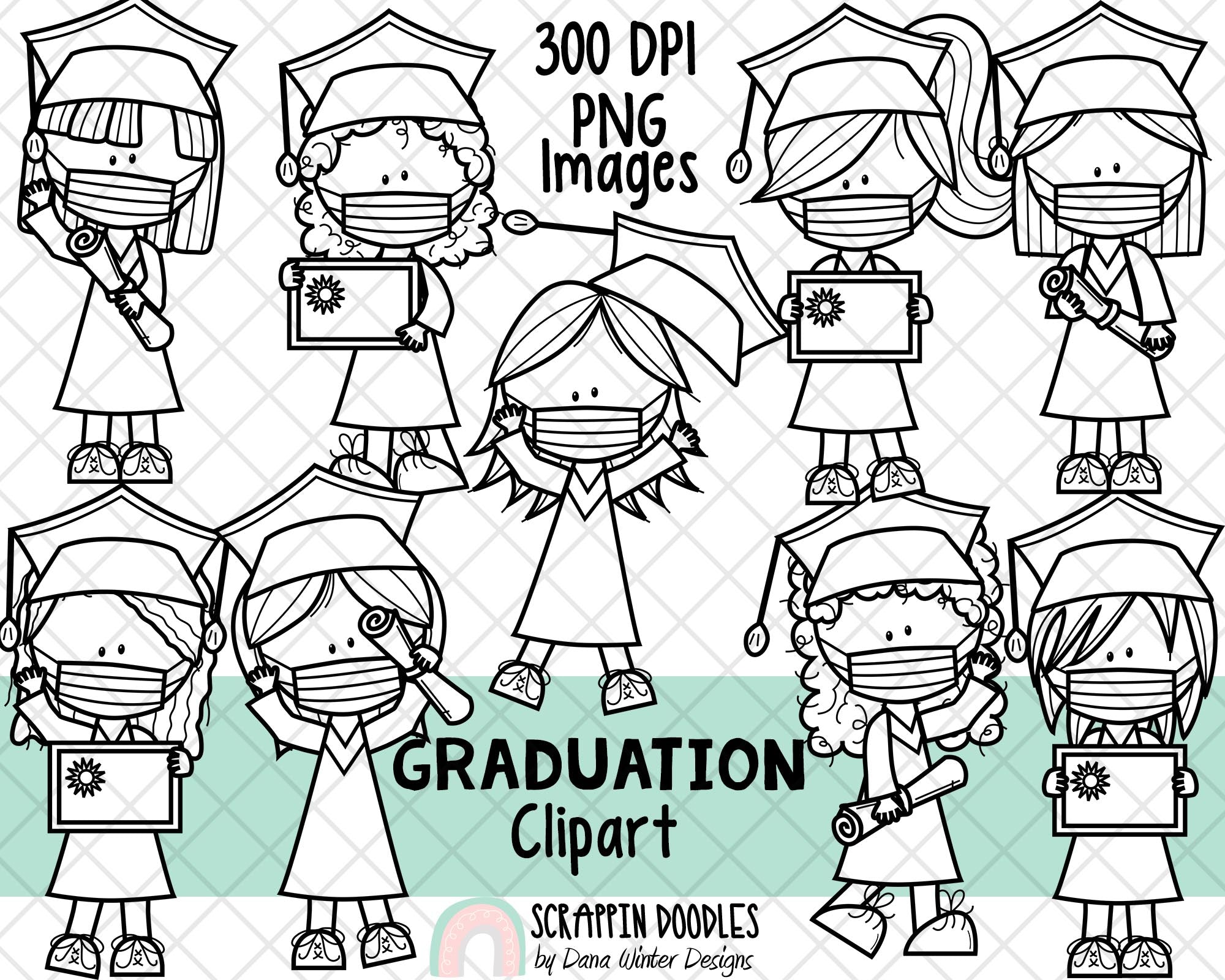 preschool graduation clip art black and white