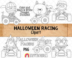 Halloween Race Cars ClipArt - Racing  Clip Art - Sublimation PNG