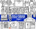 Halloween School Supplies Clipart - Halloween Clipart