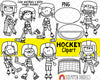 Hockey Clipart - Girls Playing Hockey Clipart - Goalie - Hockey Girls - Hockey Net