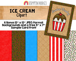 Ice Cream ClipArt - IceCream Sundae - Popsicle - Banana Split - Ice Cream Float - Soft Serve Cone - Commercial Use PNG