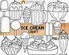 Ice Cream ClipArt - IceCream Sundae - Popsicle - Banana Split - Ice Cream Float - Soft Serve Cone - Commercial Use PNG
