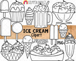 Ice Cream ClipArt - IceCream Sundae - Popsicle - Banana Split - Ice Cream Float - Soft Serve Cone - Commercial Use PNG