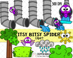 Itsy Bitsy Spider ClipArt - Nursery Rhyme ClipArt - Kids Story ClipArt - Fairy Tale Graphics - Children's Stories - Story time