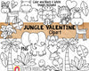 Jungle Animal ClipArt - Valentine Jungle Animals - Pink Jungle - Commercial Use - Valentine Animal Graphics