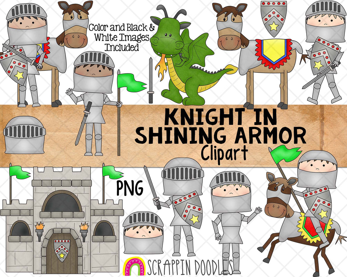 Knight In Shining Armour ClipArt - Commercial Use PNG Sublimation Graphics