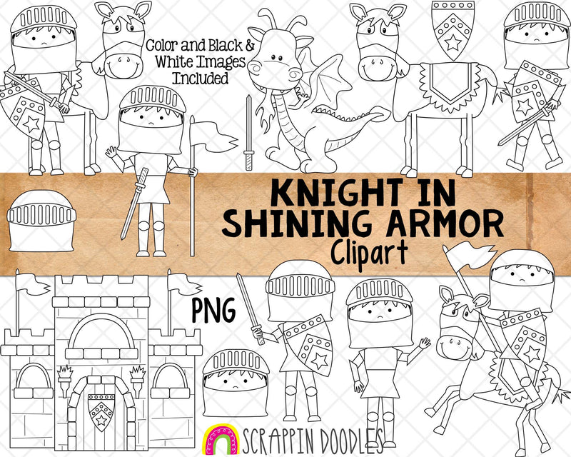Knight In Shining Armour ClipArt - Commercial Use PNG Sublimation Graphics