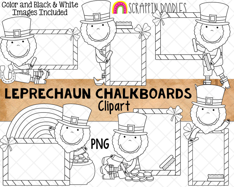 Leprechaun ClipArt - St. Patrick's Day Chalk Board Leprechauns - Irish Leprechauns Graphics - Sublimation PNG